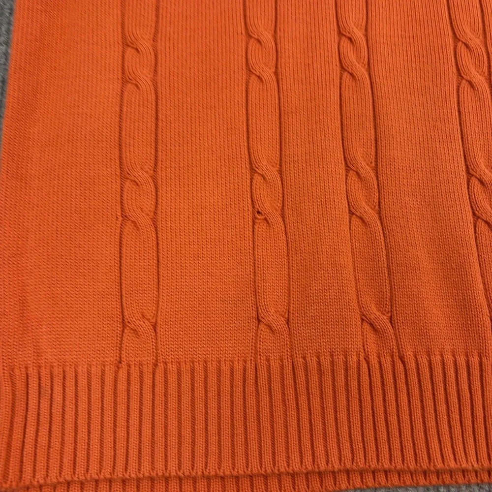Southpole Sweater Vest Mens L Orange Acrylic Cable Knit V-Neck Preppy Streetwear